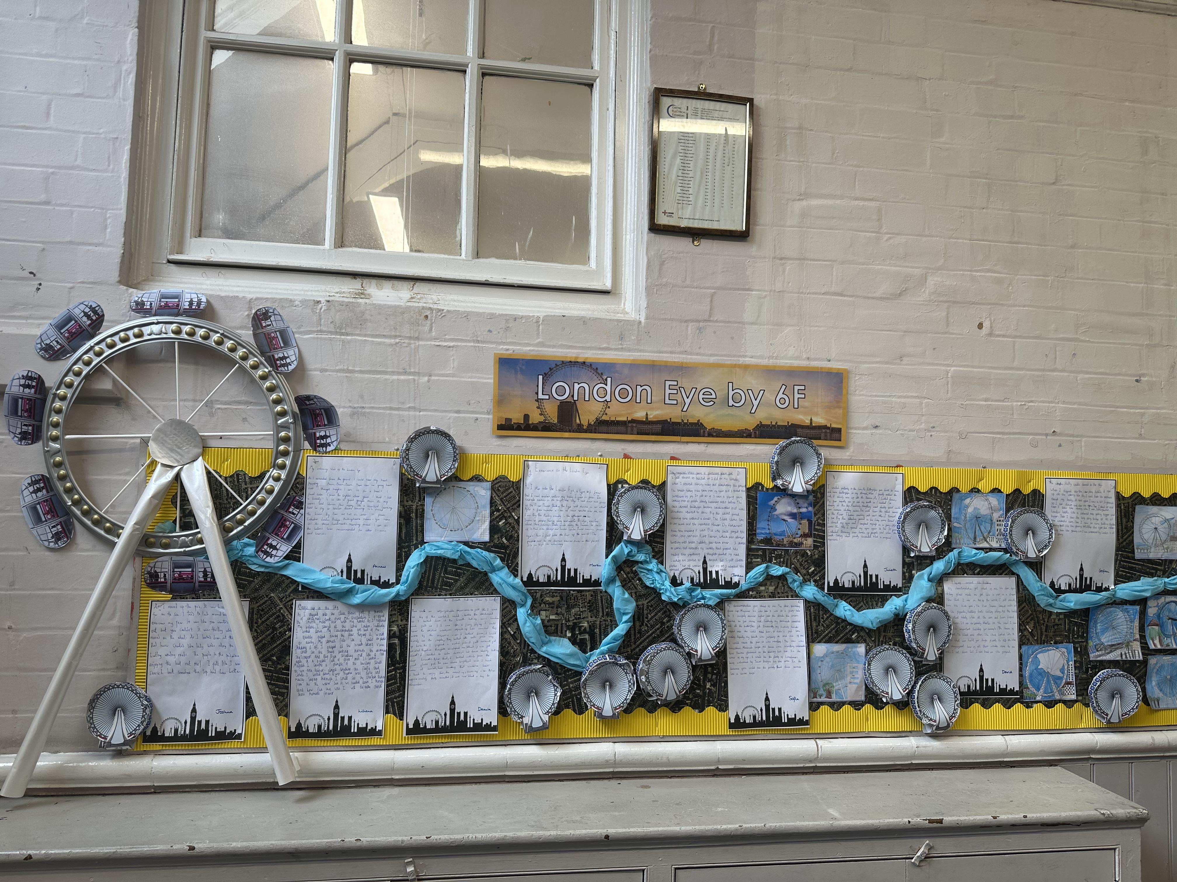 The children wrote a description of what it's like inside a glass pod on the London Eye.